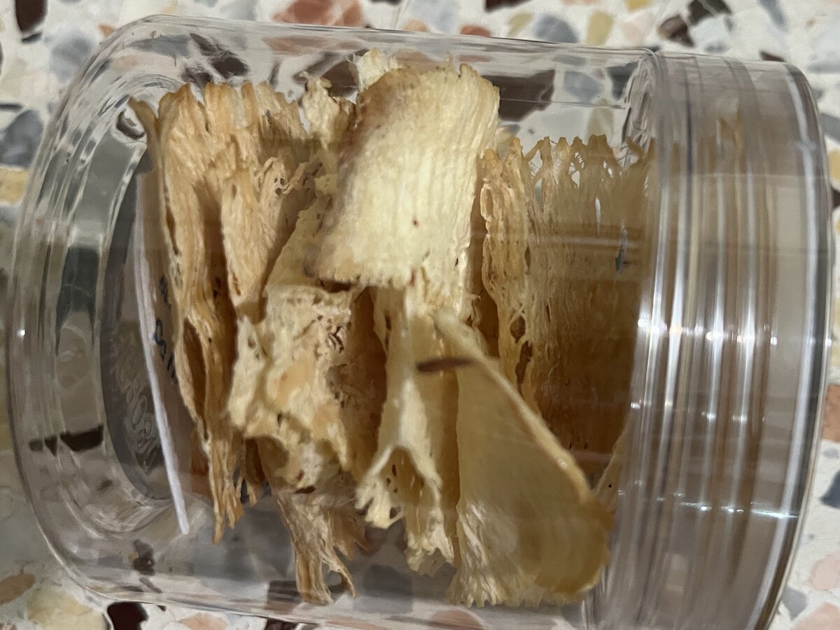 FURRISH SQUIDY dried squid jerky sheets inside a clear jar